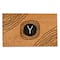 Black Monogram Circle Natural Coir Doormat